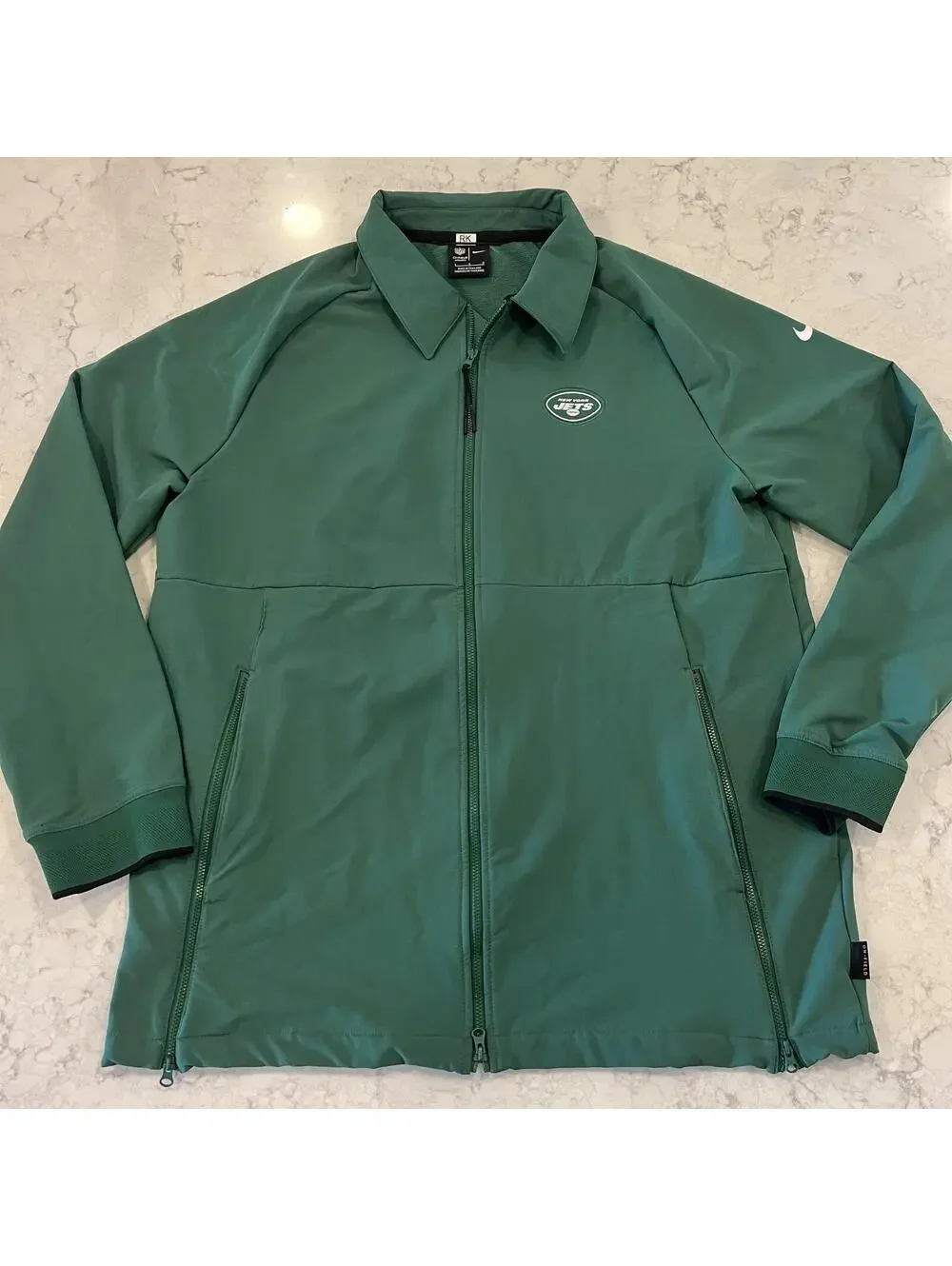 Nike NFL New York Jets Sideline Elite Hybrid Full-Zip Jacket Green Large EUC